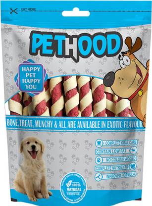 PET HOOD Dog Chew Mutton Twisted Stick 450 gram, Spiral Sticks Dogs, Dog Sticks Mutton Mutton Dog Chew