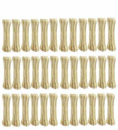 Woofy Rawhide Bones for Dogs 3 Inch Pressed Bones for Dogs Calcium Bone Dog Bones Chew Bones for Puppy Calcium Treat for Dogs Puppy Treat (Pack of 36) Chicken Dog Chew
