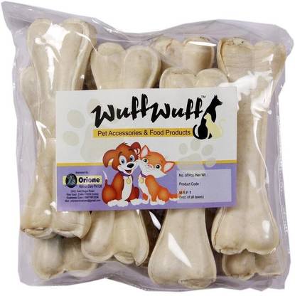 Wuff-wuff 100% Digestible Chewable Calcium Bones for Dogs (800 g, Pack of 8) Dog Chew