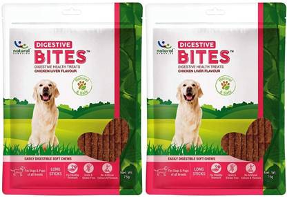 Naturalremedies Digestive Bites, Easily Digestible Soft Chews Long Sticks for Dogs, Pups Liver Dog Chew