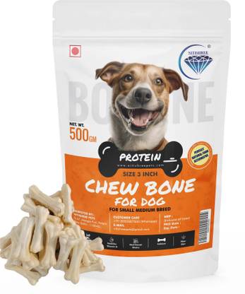 Nitishree Bones for Dogs 3" Dog Bones for Adult Dogs Calcium Bone for Puppy Calcium Treat Chicken, Milk Dog Chew