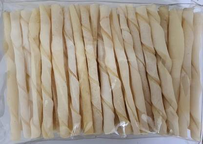 BRANDON Spiral Munchy Rawhide Dental Sticks Munchy Dog Chew (25 Sticks) Milk Dog Chew