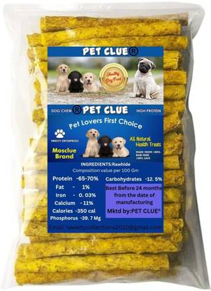 Pet Clue Dog Chicken Munchy Sticks&Healthy Chew Stick Chicken Flavour Dog Treat ( 500 Gm) Chicken Dog Chew