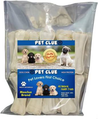 Pet Clue 3 Inch 150g Pack of 5 Dog Pet Food Calcium Treat Bone Rawhide Dog Food Chicken Dog Chew