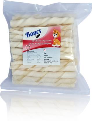 Bones UP Dog Chew White Sticks - 200 gm, Sticks for Dogs, Dog Snacks, Dog Treats Mutton Dog Chew