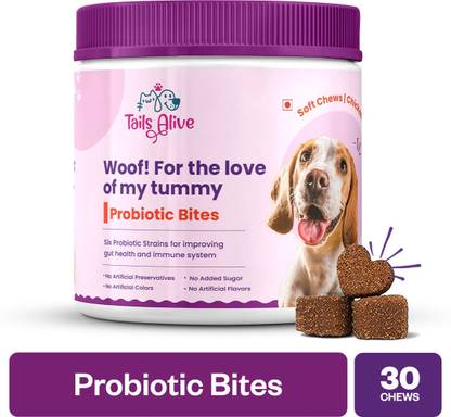 TailsAlive Probiotic Soft Chews Supplements for Dogs | 30 Soft Chews Chicken Dog Chew