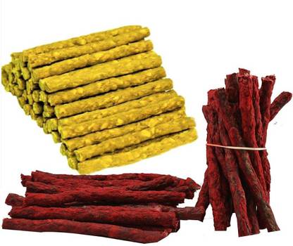 Puppy buddy Chicken Munchy+Mutton Munchy Flavour Dog Snacks Good For Teeth (Each 250g) Mutton, Chicken Dog & Cat Chew
