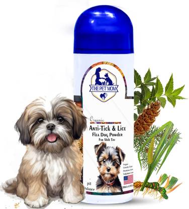THE PET MOM Anti-Tick, Flea Dog Powder for Shih Tzu | Conditioned Coat No Rinse Anti-Itching 100 ml Pet Coat Cleanser