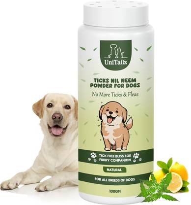Unitailz Flea & Ticks Neem Dog Powder for Labrador Dog & Puppy | Anti-Itching, 100 ml Pet Coat Cleanser