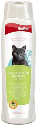 BIOLINE Insect Repellent Shampoo for Cats, Cat Dandruff Shampoo 200 ml Pet Coat Cleanser