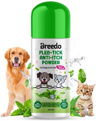 Breedo Dog & Cat Flea-Tick Anti-Itch Powder 155 ml Pet Coat Cleanser