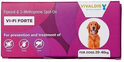 VIVALDIS VIFI Forte Spot on for Dogs ticks and flea remover, Chewing lice infestation 2.68 ml Pet Coat Cleanser