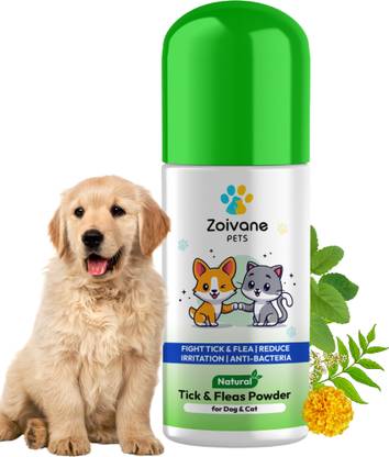 Zoivane Ticks & Fleas Powder with Neem Leaves | Anti tick powder for dog cat 150 ml Pet Coat Cleanser