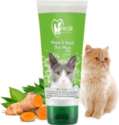 Pet Life Pure Organic Neem & Haldi Wash For Cat | Effective To Full Body Wash/Skin Infection/Anti Itching Body Wash/Reduces Shedding - Safe & Effective Pet Friendly Formula For All Cat Breeds 100 ml Pet Coat Cleanser