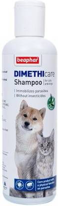Beaphar DIMETHIcare Shampoo for Dogs & Cats | Ticks, Fleas & Biting Lice Control Shampoo 200 ml Pet Coat Cleanser