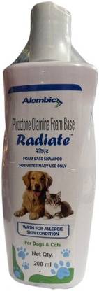 Alembic RADIATE FOAM BASE, Anti Dandruff & Allergic skin Wash Shampoo for Dogs & Cats 200 ml Pet Coat Cleanser