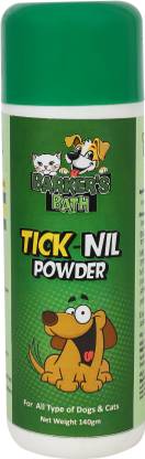 BARKER'S BATH Anti-Tick & Flea Pet Care Powder for Dogs & Cats (140gm, Pack of 1) 140 ml Pet Coat Cleanser