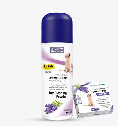 ROMSAY Lavender Powder 140GM With Lavender Soap 75GM For Pets 215 ml Pet Coat Cleanser