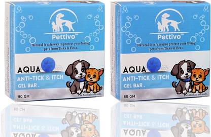 Pettivo Anti-Tick & Flea Gel Bar 80 Gm(Pack of 2) 160 ml Pet Coat Cleanser