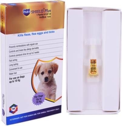 parashield plus Spot On Solution for Ticks and Fleas - Dog up to 10 kg 0.5 ml Pet Coat Cleanser