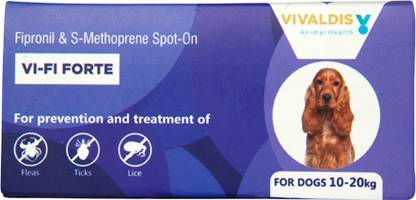 VIVALDIS VIFI Forte Spot on for Dogs ticks and flea remover, Chewing lice infestation 1.34 ml Pet Coat Cleanser