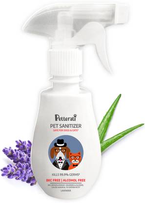 Petterati Pet Sanitizer, Kills 99.9% Germs, Dogs & Cats, Lavender 250 ml Pet Coat Cleanser