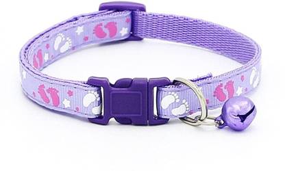PSK PET MART Cat Collar Safety Buckle Big Bell Neck Ring Cute Bone Print Adjustable Bell Dog & Cat Collar Charm