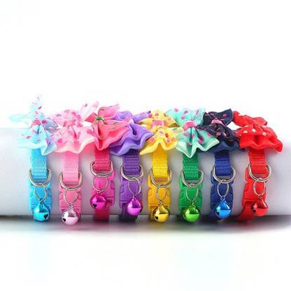 THE DDS STORE 2.Pcs Nylon Adjustable Bow-tie Collars Bell Cat Collar Kitten Collar With Bell Embellished Cat Collar Charm