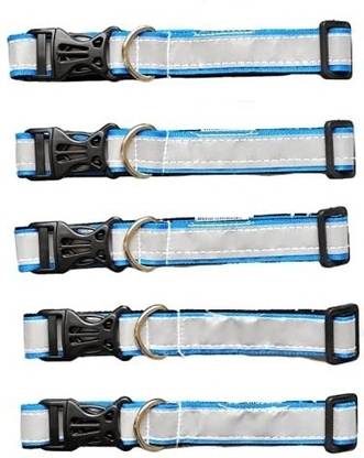 Petlia Reflective Dog Collar for Street Dogs Color may very 5 pcs Plain Dog Collar Charm