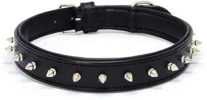 Petstorez Durable Single Spiked PU Leather Dog Collar Ideal for Training/Walking Dog Everyday Collar