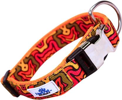 IAmPet Soft Mesh Padded Printed Dog Collar with Durable Metal Buckle Dog Everyday Collar