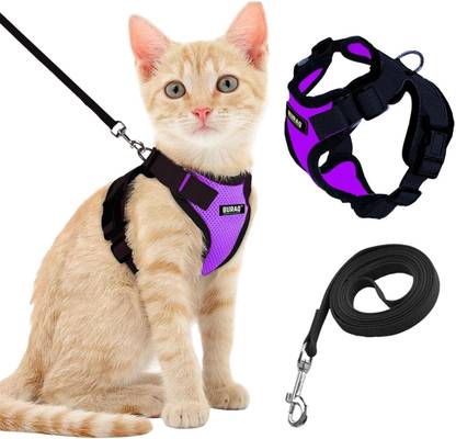 Buraq Cat Harness Wth Leash for Walking | Escape Proof | Air Mesh Fabric Cat Standard Harness
