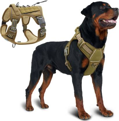 HASTHIP Harness for Dogs Large Size with Reflective Tape Dog Collar & Leash