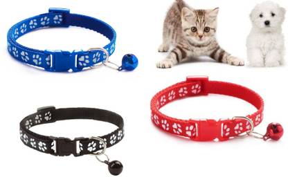 S.Blaze 3Pcs Cat & Puppy Collars with Bell ,Adjustable to Fit All Small Pets Dog & Cat Everyday Collar
