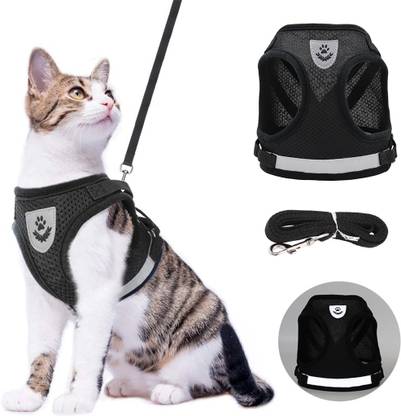 HASTHIP Cat & Dog Vest Harness with 1.2m Leash Adjustable Dog Vest Harness Breathable-S Dog & Cat Standard Harness