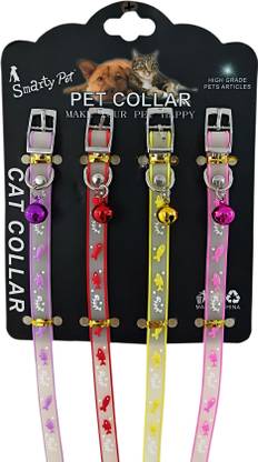 Pet Needs Adjustable Soft Silicon Fluorescent Collar for Small Puppy/Kitten-Fish Pattern Cat Everyday Collar