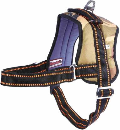 Pupchu Hemster Army Print Polyester Dog Canvas Padded Chest Harness Dog Standard Harness