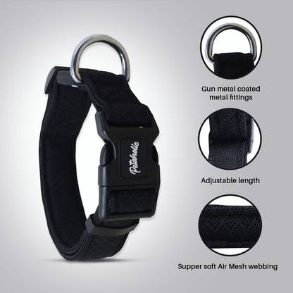 Plushmate Petaholic Air Mesh Adjustable & Comfortable Dog Collar with Quick Release Buckle Dog Everyday Collar