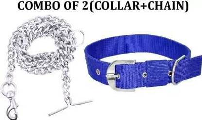 Sip Pitbull,pug,Labrador,Rottweiler,German Etc For Dog Collar+Steel Chain(Combo of2) Dog Collar & Chain