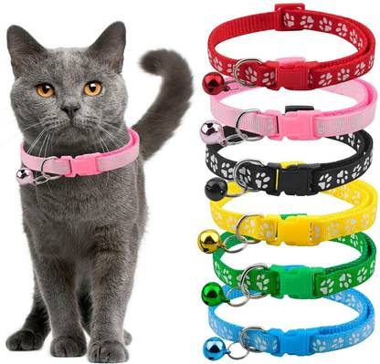 Woofy Lightweight, Soft & Comfy. Breakaway Cat Collars Quick Release Safety K Bell Dog & Cat Collar Charm
