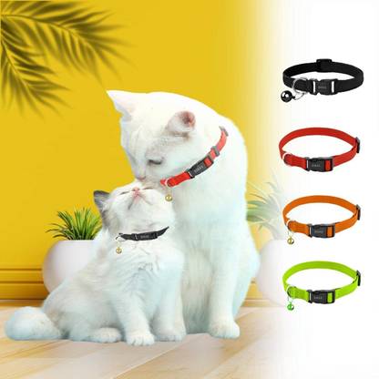 Buraq Perfect 4 Pcs Cat Collar , Solid & Safe Collars for Cats , Adjustable Cat Break Away Collar