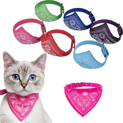 Petyantra Cat Collars Bandana Set of 2 Kitten and Small Dogs Soft Adjustable Collar Safe Cat Everyday Collar