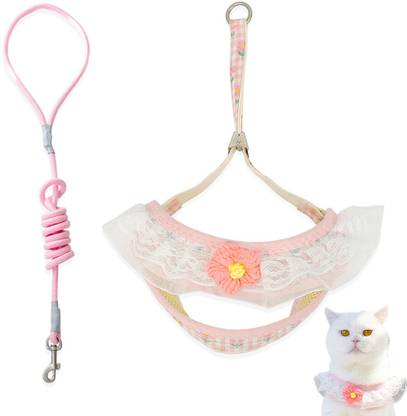 gustave Cat Harness with Leash Cute Flower Cat Belt (S, Recommended Weight: 1.5-3.5KG) Cat Harness & Leash