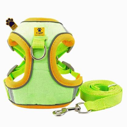 A+a pets Reflective Harness & Leash Set for Cats, Puppies, Small Dogs | 2 Leash Points Dog & Cat Harness & Leash