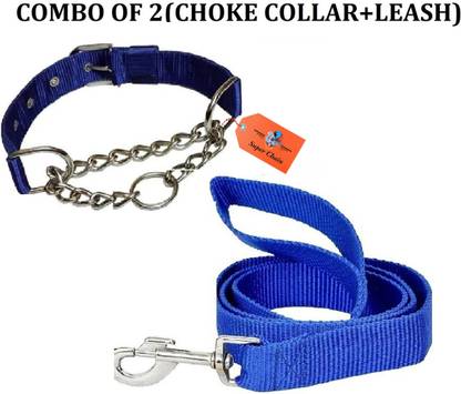 SUPER CHAIN Dog Choke Chain Collar and Dog Training Lead Long Leash Dog Collar & Leash
