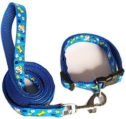 MIXUP 1 pcs 10 mm Paw Print Leash and Collar Set for Small ,Medium Puppy Dog & Cat Collar & Leash