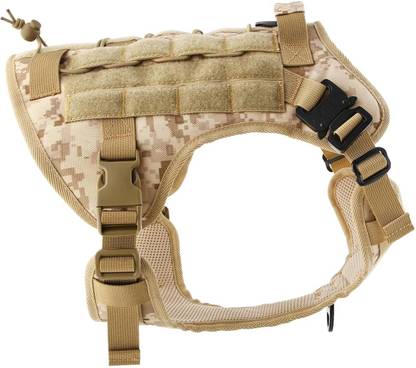 Hank HANK Army Dog Harness - Heavy Duty 2 Metal Buckles -(Min 20 - Max 29" inches) Dog Training Harness