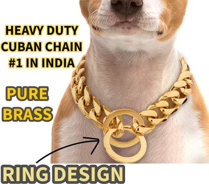 SUPER PREMIUM QUALITY CUBAN CHAIN COLLAR Dog Collar & Chain