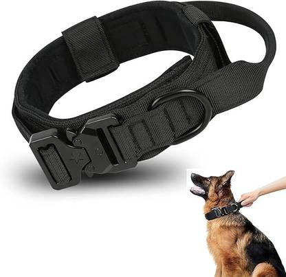 WapaW Tactical Adjustable Military Dog Collar with Control Handle Dog Anti-stress Collar