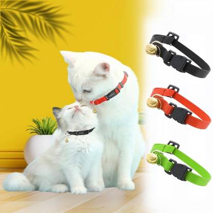Buraq Perfect 3 Pcs Cat Collar , Solid & Safe Collars for Cats , Adjustable Cat Break Away Collar